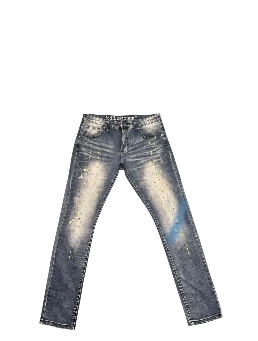 Kilogram Denim Paint Splatter Distressed Slim Skinny Jeans